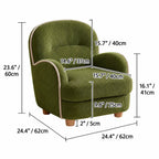 Pudding Kids Accent Chair With Embracing Back and Soft Plaid Upholstery Dimensions