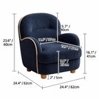 Pudding Kids Accent Chair With Embracing Back and Soft Plaid Upholstery Dimensions