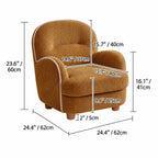 Pudding Kids Accent Chair With Embracing Back and Soft Plaid Upholstery Dimensions