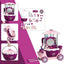 Purple Plastic Carriage-Style Kids Makeup Vanity with Mirror & Storage