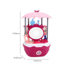 Purple Plastic Carriage-Style Kids Makeup Vanity with Mirror & Storage Dimensions