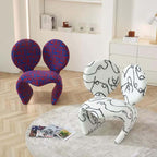 Single leisure sofa chair with purple teddy fabric and creative Mickey ear design main product image