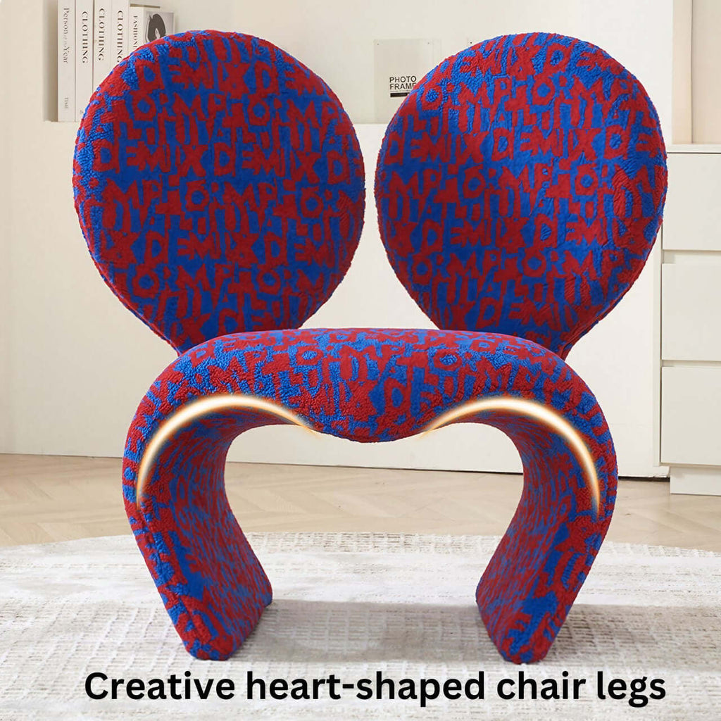 Single leisure sofa chair with purple teddy fabric and creative Mickey ear design