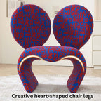 Single leisure sofa chair with purple teddy fabric and creative Mickey ear design