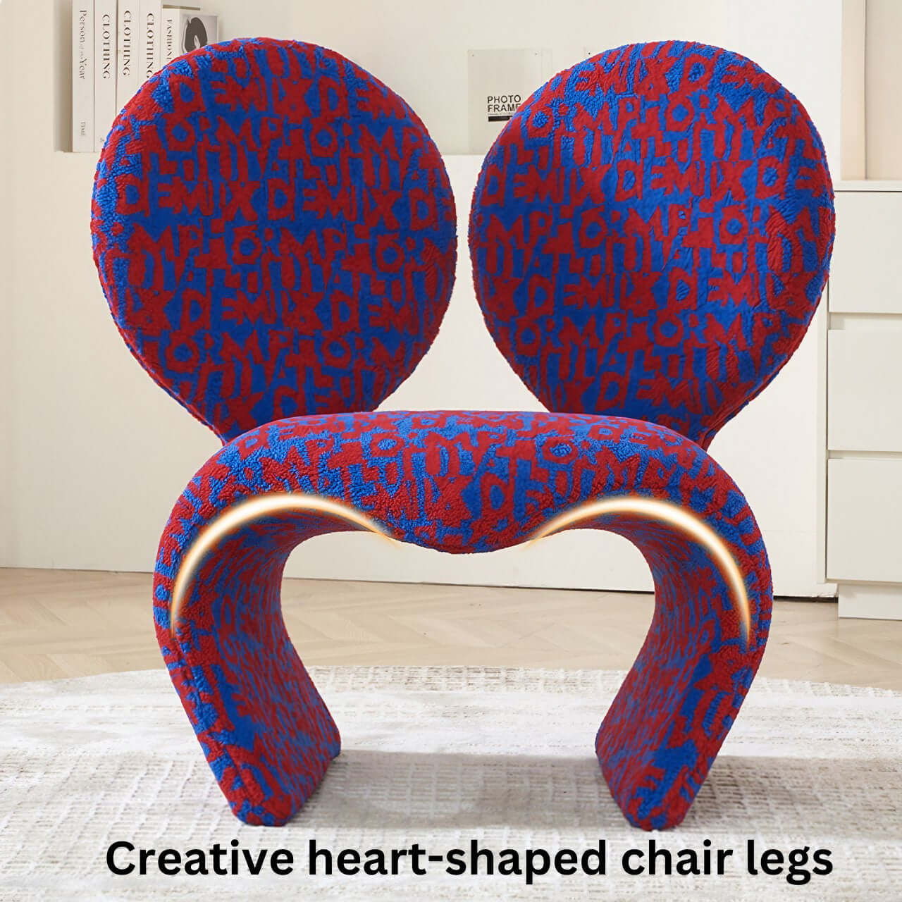 Single leisure sofa chair with purple teddy fabric and creative Mickey ear design