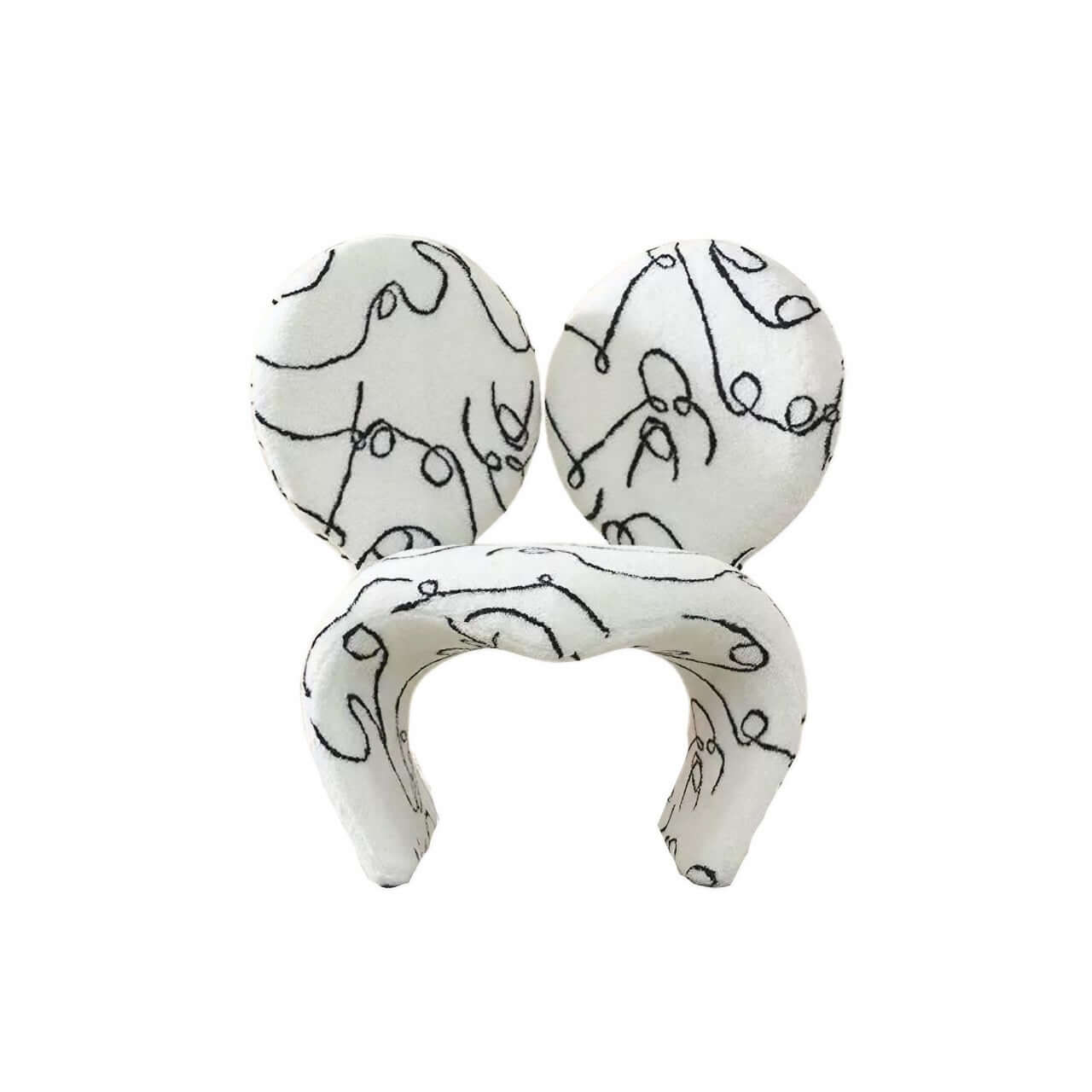 Single leisure sofa chair with purple teddy fabric and creative Mickey ear design