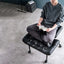 Quilted Black PU Meditation Office Chair With Ottoman, Swivel Storage Design Main Product Image