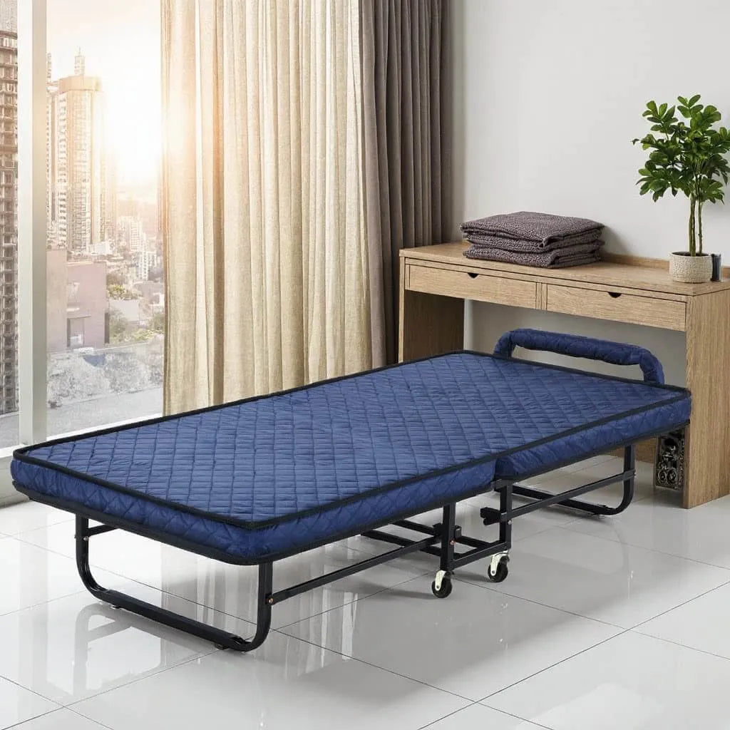 Quilted Upholstered Rollaway Bed With Cushioned Armrest, Space-Saving Guest Sleeper Main Product Image Main image