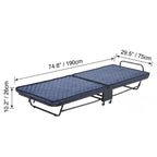 Quilted Upholstered Rollaway Bed With Cushioned Armrest, Space-Saving Guest Sleeper