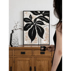 Radiant Floral Mother of Pearl Wall Art with Textured Black Relief