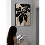 Radiant Floral Mother of Pearl Wall Art with Textured Black Relief
