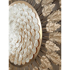 Radiant Golden Leaf Mother of Pearl Wall Art for Elegant Living Spaces