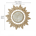 Radiant Golden Leaf Mother of Pearl Wall Art for Elegant Living Spaces