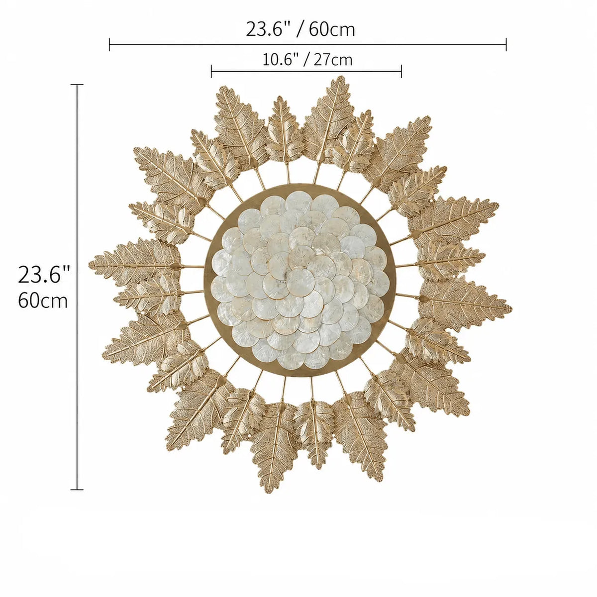 Radiant Golden Leaf Mother of Pearl Wall Art for Elegant Living Spaces