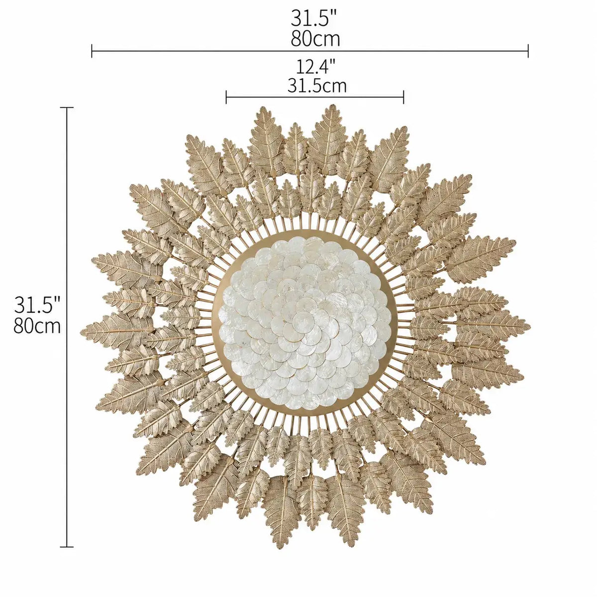 Radiant Golden Leaf Mother of Pearl Wall Art for Elegant Living Spaces