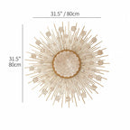 Radiant Mother of Pearl Wall Art in Layered Gold Sunburst Relief