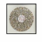 Radiant Peony Mother of Pearl Wall Art, Sculpted Relief Single or Triptych