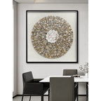 Radiant Peony Mother of Pearl Wall Art, Sculpted Relief Single or Triptych