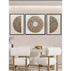 Radiant Peony Mother of Pearl Wall Art, Sculpted Relief Single or Triptych