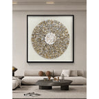 Radiant Peony Mother of Pearl Wall Art, Sculpted Relief Single or Triptych Main Product Image