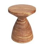 Red Faux Travertine Sculptural Hourglass End and Side Table Series