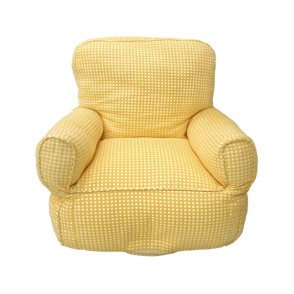 Red Plaid Upholstered Club Sofa for Kids - Cozy Seating Solution