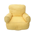 Red Plaid Upholstered Club Sofa for Kids - Cozy Seating Solution