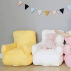 Red Plaid Upholstered Club Sofa for Kids - Cozy Seating Solution