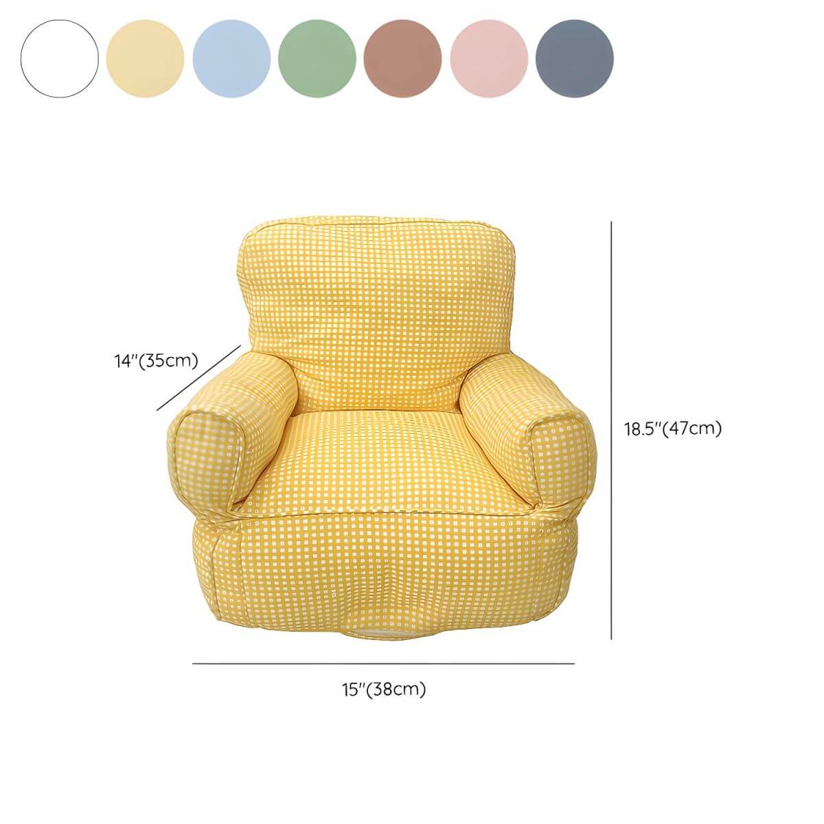 Red Plaid Upholstered Club Sofa for Kids - Cozy Seating Solution Dimensions