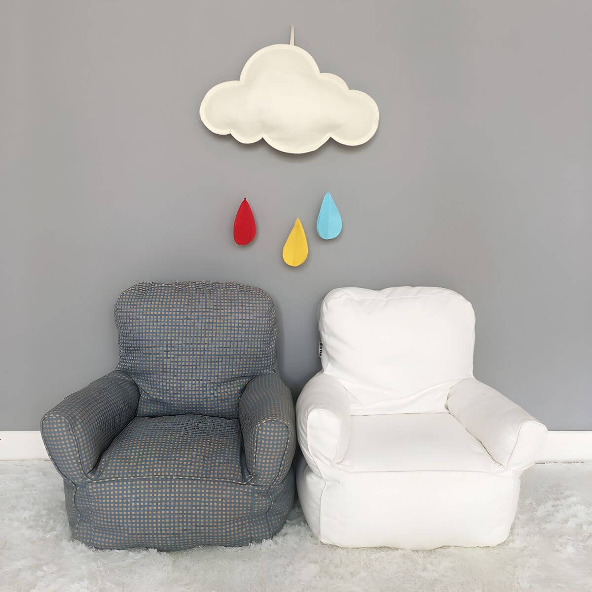 Red Plaid Upholstered Club Sofa for Kids - Cozy Seating Solution Main Product Image