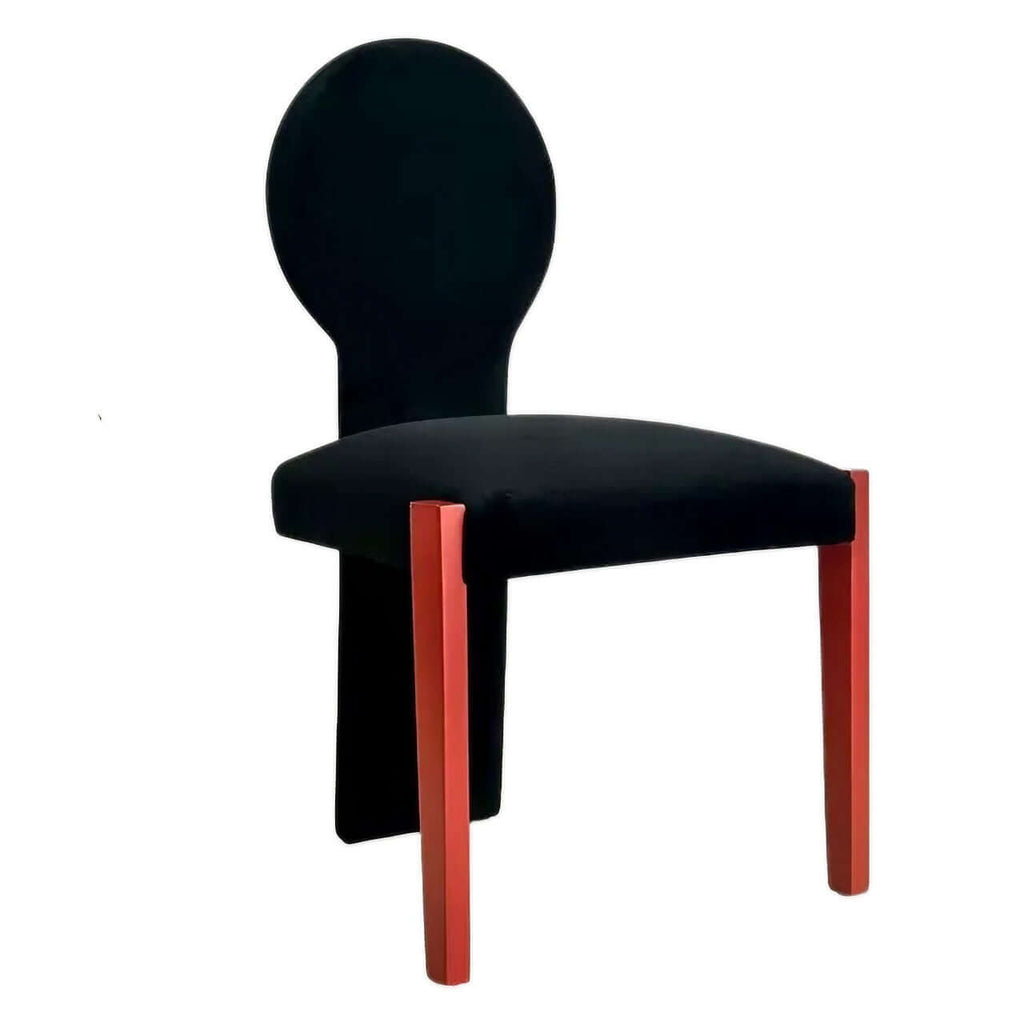 Red velvet makeup chair with backrest and creative single chair design