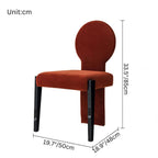 Red velvet makeup chair with backrest and creative single chair design dimensions