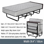 Reinforced Metal Rollaway Bed With Walnut-Top Foldaway Guestroom Cart