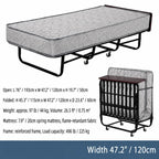 Reinforced Metal Rollaway Bed With Walnut-Top Foldaway Guestroom Cart