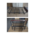 Reinforced Metal Rollaway Bed With Walnut-Top Foldaway Guestroom Cart