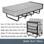 Reinforced Metal Rollaway Bed With Walnut-Top Foldaway Guestroom Cart