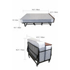 Reinforced Metal Rollaway Bed With Walnut-Top Foldaway Guestroom Cart Dimensions