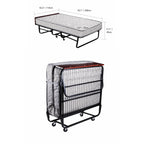 Reinforced Metal Rollaway Bed With Walnut-Top Foldaway Guestroom Cart Dimensions