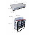 Reinforced Metal Rollaway Bed With Walnut-Top Foldaway Guestroom Cart Dimensions