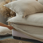 Relaxed Linen Slipcover Sofa With Deep Seat and French Wabi-Sabi Silhouette