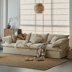 Relaxed Linen Slipcover Sofa With Deep Seat and French Wabi-Sabi Silhouette Main Product Image