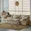 Relaxed Linen Slipcover Sofa With Deep Seat and French Wabi-Sabi Silhouette Main Product Image