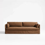 Resort-Inspired Slipcover Sofa with Tailored Skirt and Textured Linen Look