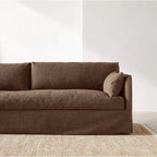 Resort-Inspired Slipcover Sofa with Tailored Skirt and Textured Linen Look