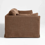 Resort-Inspired Slipcover Sofa with Tailored Skirt and Textured Linen Look
