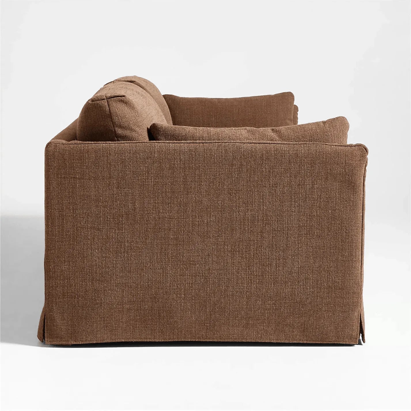 Resort-Inspired Slipcover Sofa with Tailored Skirt and Textured Linen Look