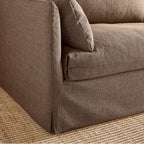 Resort-Inspired Slipcover Sofa with Tailored Skirt and Textured Linen Look
