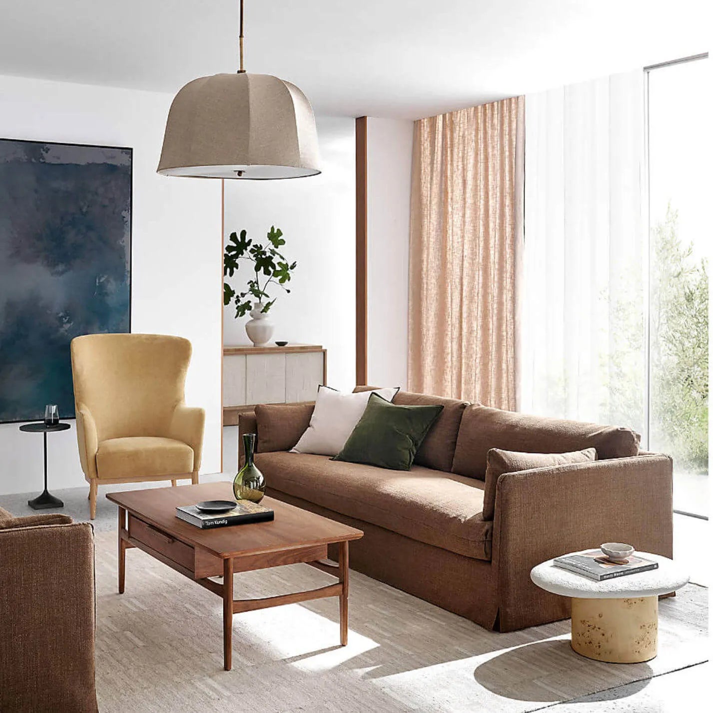 Resort-Inspired Slipcover Sofa with Tailored Skirt and Textured Linen Look