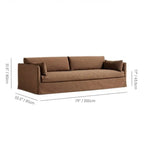 Resort-Inspired Slipcover Sofa with Tailored Skirt and Textured Linen Look Dimensions
