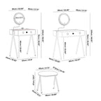 Retro Cherry Wood Vanity With Illuminated Mirror